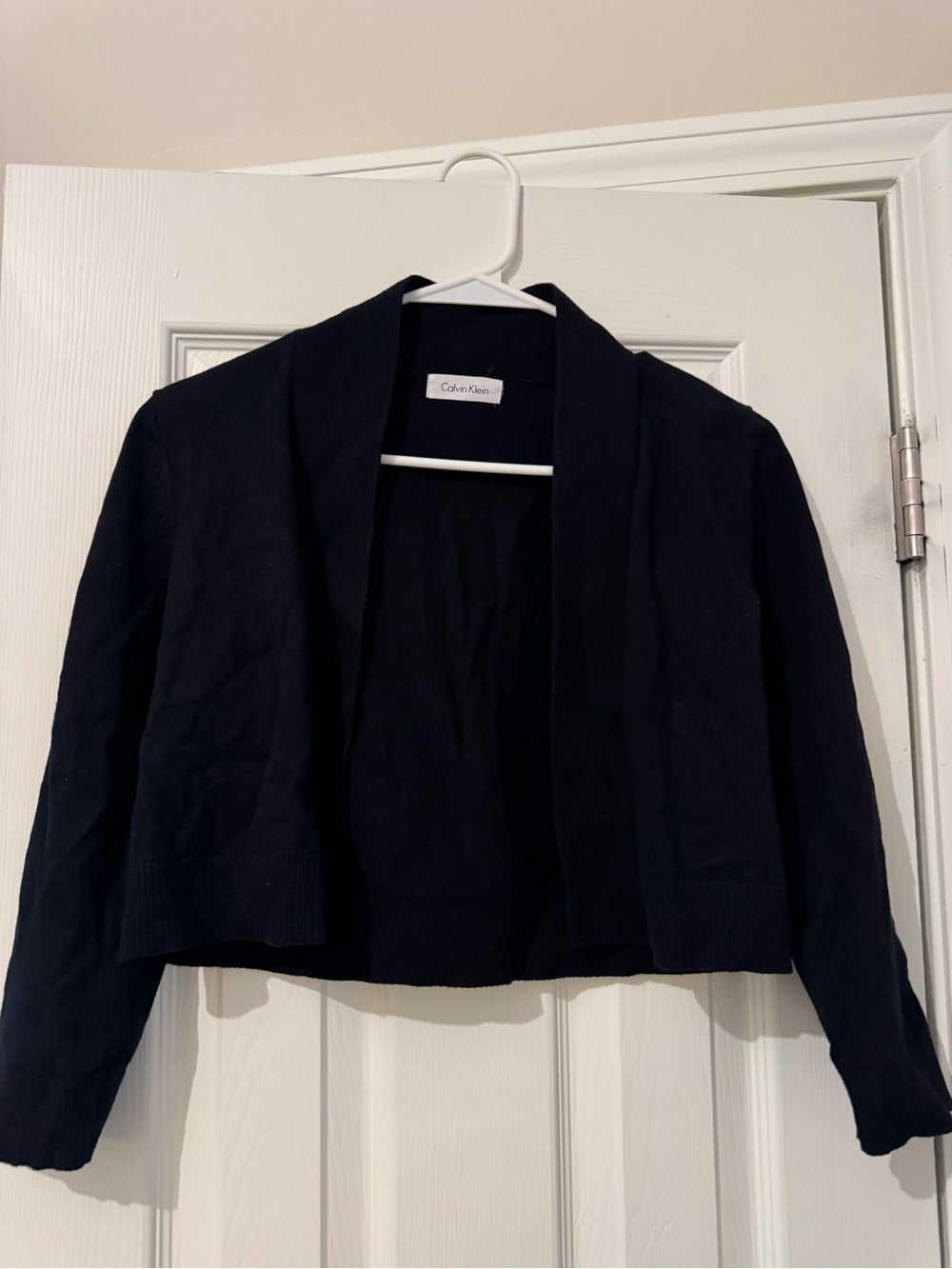 Calvin Klein Women's Black Open-Front Bolero Cardigan